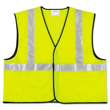 MCR Safety VCL2SLL Safety Vest - Large, Fluorescent Lime with Silver Stripe New