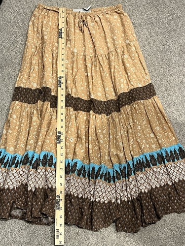 VTG. White Stag Boho Maxi Skirt Size Med. Tiered Ruffle Cottagecore Cotton Fall - Picture 9 of 10