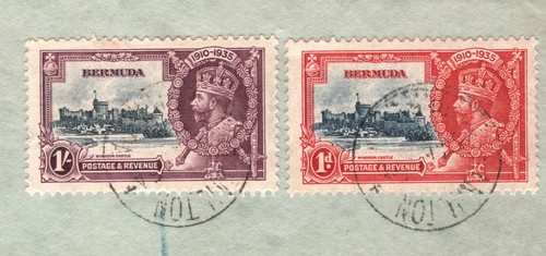 BERMUDA KGV Cover 1935 SILVER JUBILEE 1s 1d *ILLUSTRATED* Colour ROYALTY XW224 - Picture 4 of 14