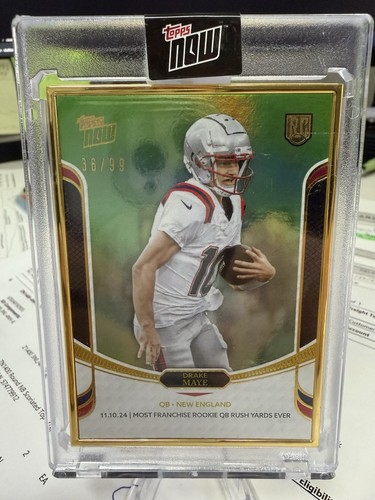 2024 Topps Now Rookie RC #13 DRAKE MAYE Gold Framed Green Parallel # /99 SEALED! - Picture 1 of 2