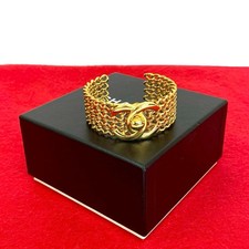 Chanel Coco Mark Turnlock Bangle Women Gold One Size