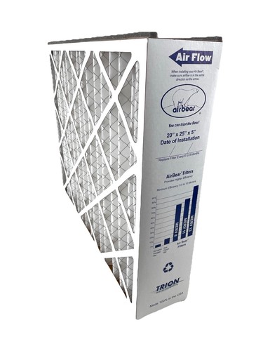 Trion Air Bear Pleated Furnace Air Filter 20"x25"x5" MERV8 1PACK - 第 2/6 張圖片
