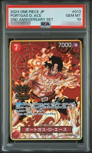 PSA 10 Portgas D Ace OP02-013 2nd Anniversary Parallel ONE PIECE Card Japan