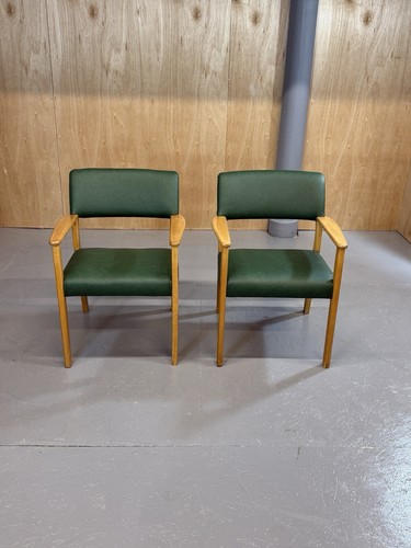 Vintage Parker Knoll Mid Century Office Armchair in Green Antique Vinyl Leather - Picture 6 of 9