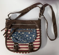 Patriotic Casual Crossover or Double Strap Bag Outside Zip Pockets