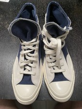 Converse Chuck Taylor High Top Sneakers Canvas Cream/Navy US M7.5/W9.5