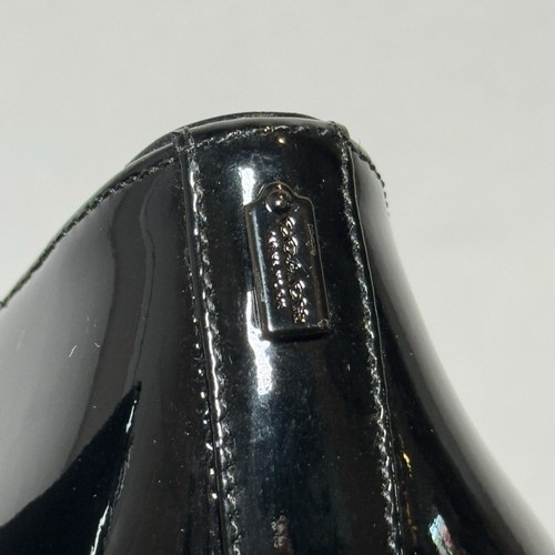 Zapatos de salón Coach Devon clásicos de charol negro de tacón medio talla 9,5 militares - Imagen 7 de 11