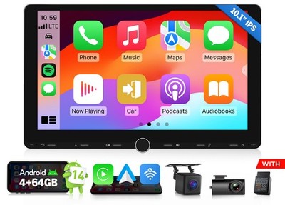 CAM+OBD+DVR+ Eonon Android 14 2Din 10.1'' Car Stereo Radio GPS Navi Apple CarPlay
