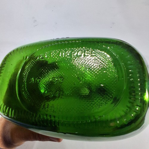 Large Vintage Green Glass Pouring Wine Bottle with Handle. Decorative. French? - Picture 6 of 6