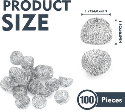 100 Écrans à Boules Pour Pipe à Tabac - Filtre 16mm En Acier Inoxydable Lavable Et Réutilisable