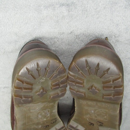Dr Martens Schuhe Herren 10? Braune Leder ENGLAND schwere klobige Stiefel LESEN - Bild 12 von 17