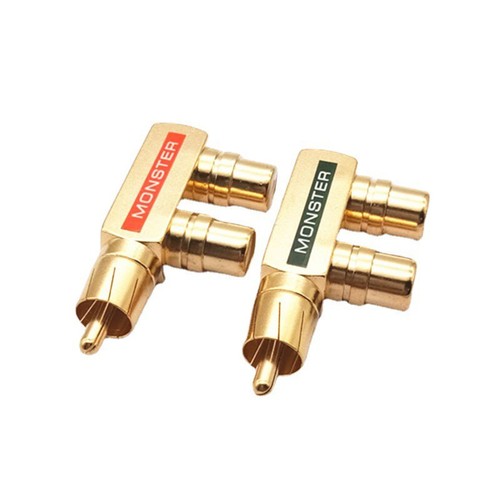Gold Plated AV Audio Splitter Plug RCA Adapter 1 Male To 2 Female F Connecto _tm - Afbeelding 5 van 10