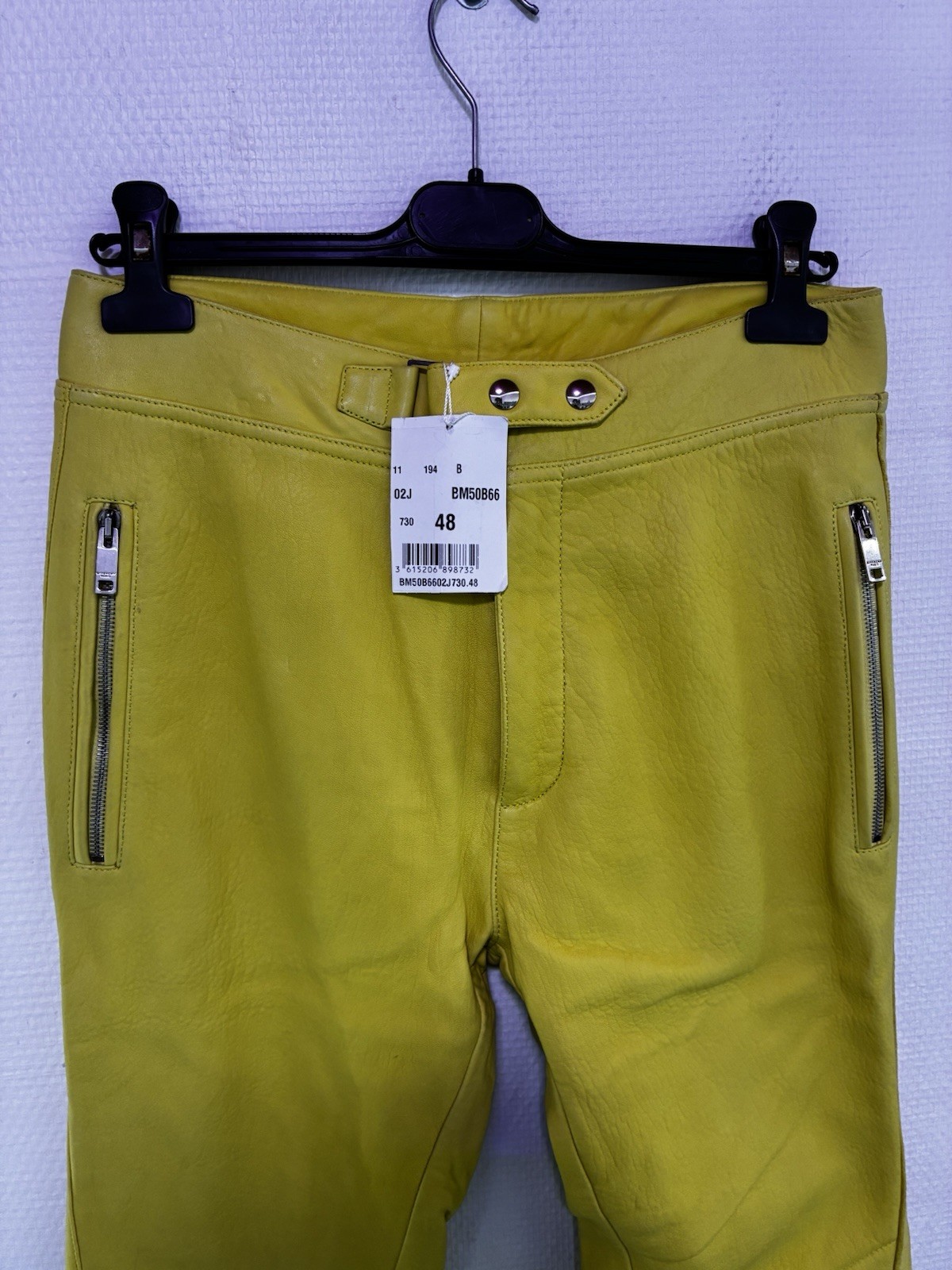 Givenchy Prototype Leather Biker Style Pants Yell… - image 3