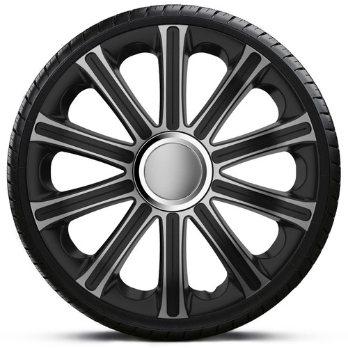14" 15" 16" 17" 18" Wheel Trims Hub Cap Covers Alloy Look Black Silver Universal - Picture 27 of 44