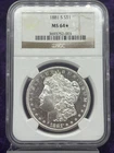 1881-S $1 MORGAN SILVER DOLLAR NGC AWARDED MS 64 STAR FOR EXCEPTIONAL EYE APPEAL