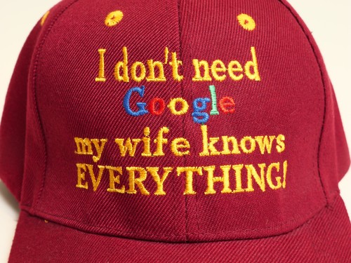 Neue verstellbare Baseball Cap "Ich brauche kein Google - meine Frau weiß ALLES!" - Bild 2 von 3