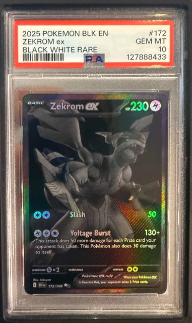 Pokemon Zekrom ex Black Bolt Black White Rare #172 PSA 10 Gem Mint