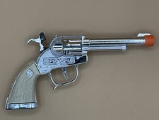 Leslie Henry Halco Diamond H Laramie Cap Gun Western White Handle Clean 