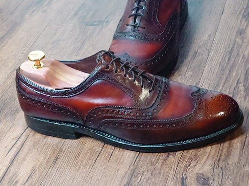 Allen Edmonds McAllister Men's Brown Leather Wingtip Oxford Dress Shoes 9 D - Picture 6 of 10