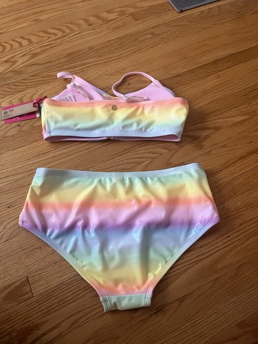 Justice Girls Two Piece Ombre Tie Front Bikini Swimsuit, Size XL 16/18 - Bild 2 von 3