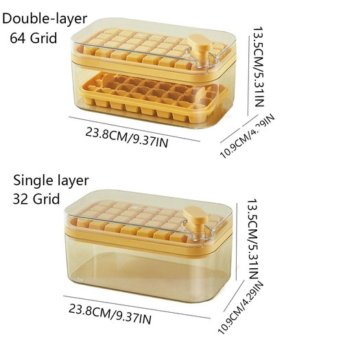 Press-Type lce Storage Box 32/64 Grid Ice Cube Molds Kitchen Gadget - Picture 2 of 18