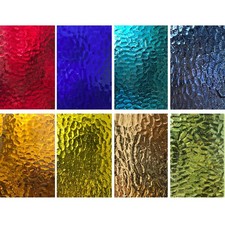 LITMIND 8 Sheets Transparent Stained Glass Sheets, 4x6 inch Mosaics Glass Pie...
