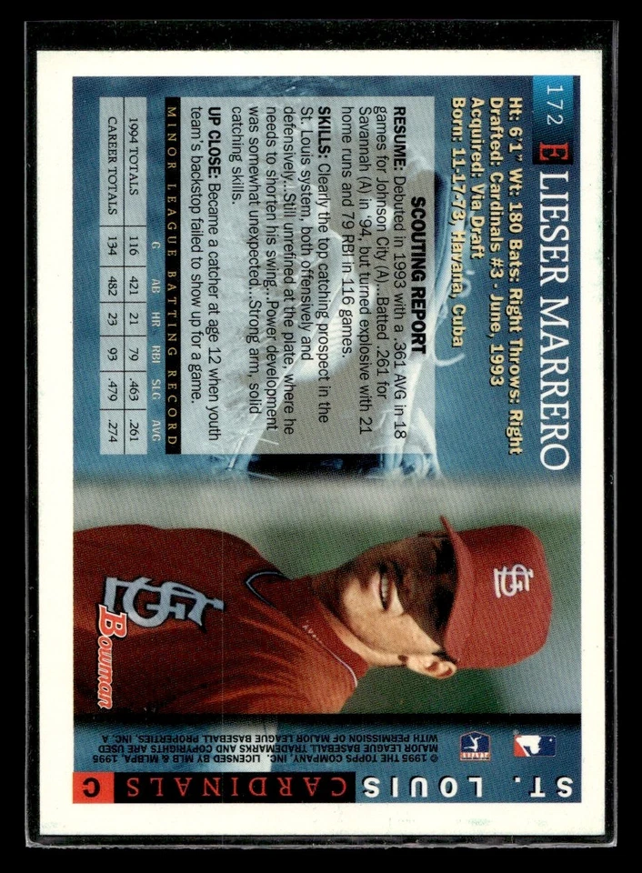 1995 Bowman Elieser Marrero #172 St. Louis Cardinals - Image 2 of 2