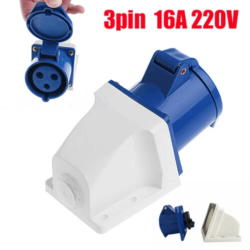 Presa di rete attacco femmina con patta camper caravan camper 16A 220V - Foto 3 di 12