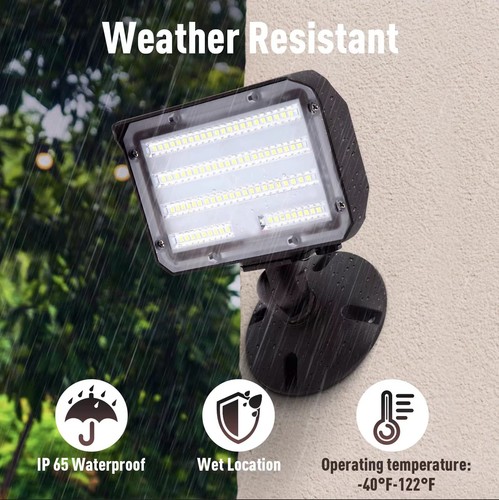60W LED Flood Light with Knuckle, Outdoor Flood Light Dusk to Dawn Photocell ... - Picture 7 of 7
