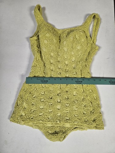 Costume da bagno vintage anni 60 Peter Pan Sun Blazers taglia 14 giallo disegnato da Cassini raro - Foto 5 di 7