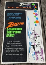 Vintage 1960s Zenith Store Display Advertising Sign Transistor Radio Cardboard