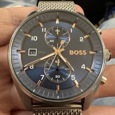 HUGO BOSS Velocity HB1513718 blue Dial Rubber Strap Men's Watch 42mm