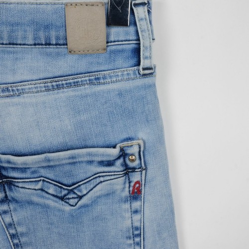 REPLAY SUPER SLIM SB9048 BLUE BLEACHED STRETCH BOY DENIM KID 14 / W28 L32 JEANS - Picture 4 of 9