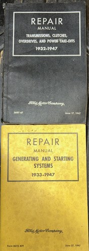 Lot Of 2 Old 1932/1947 Ford Motor Company Repair Manuals Shop Book Trans Clutch - Bild 9 von 14