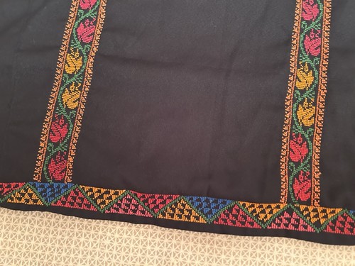 Vintage Palestinian Traditional Thobe- Hand-Embroidered Tatreez Arabic Dress - Picture 5 of 24
