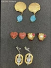 Vintage Monet and Costume Jewelry Lot 4 Pair Clip On Earrings Rhinestone Pearl