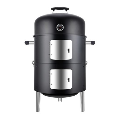 Charcoal BBQ Grill, Heavy Duty 3-in-1 Barbecue Smoker Grill for Garden Campin...