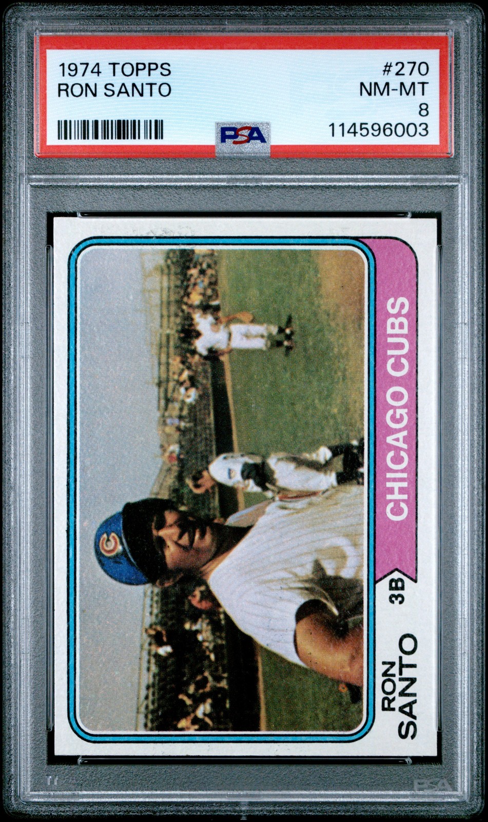 1974 TOPPS #270 RON SANTO PSA 8