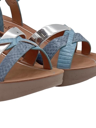 MIA & JO Sandalias con plataforma Mujeres Sandalias Talla EU 36 azul-color plata - Imagen 3 de 7
