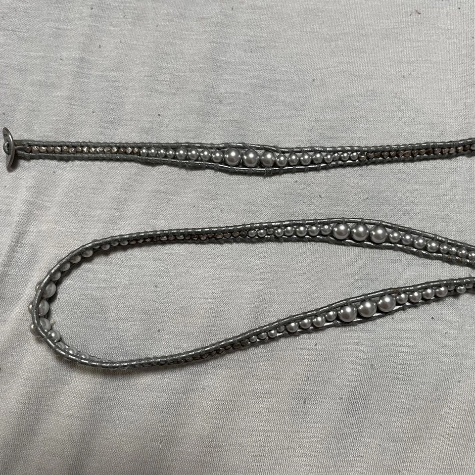 CHAN LUU bracelet Gray Beaded Pearllike Multiwrap 95cm Used - Image 3 of 4