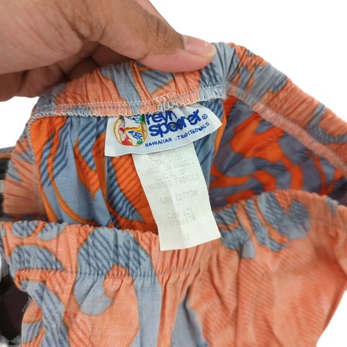 Vintage Reyn Spooner donna XS tubino top arancione blu dentro fuori hawaiano Aloha vintage - Foto 3 di 6
