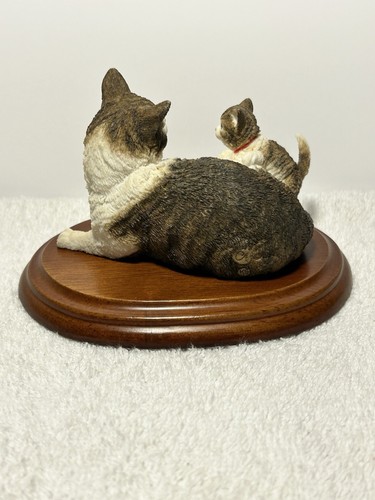 Statuina vintage collezione Stratford 00775 mamma tabby gatto e gattino - Foto 5 di 24
