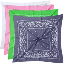 100 Cotton 27 x 27 Large Bandanas for Men  Women, Multi-Purpose Bandana Headb...