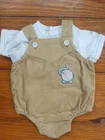 Cabbage Patch Overalls Vintage Tan Corduroy Elephant Outfit Set Coleco
