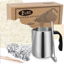 Candle Making Kit with Soy Wax Flakes Pouring Pot for Beginners