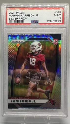 2024 Panini Prizm Marvin Harrison Jr  #375 Silver Prizm RC PSA 9 