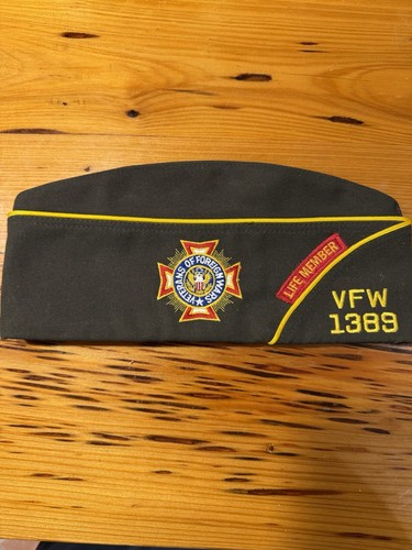 Veterans of Foreign Wars Life Member Vintage VFW 1389 Hat Cap New Mexico 7 1/8