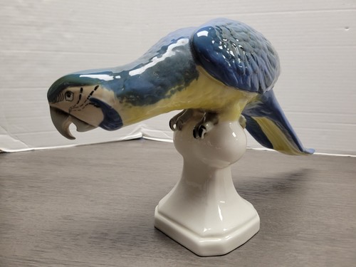 Royal Dux Porzellan blauer Papagei 16 Zoll handbemalt Tschechoslowakei - Bild 6 von 24