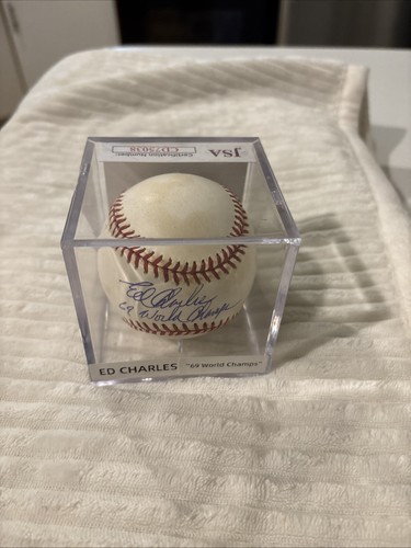 Ed Charles New York Mets signierter Baseball JSA "69 World Champs" BB - Bild 2 von 5
