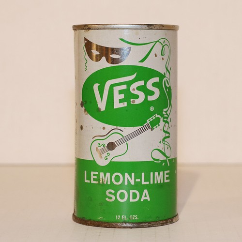 Vess Lemon Lime Soda Can Flat Top